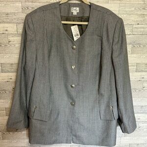 NEW Emily Lined Blazer Women's Size 26 Black‎ White Micro-Checkered New w/Tags